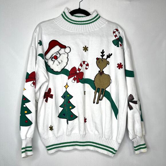 Vintage crew neck long sleeve Christmas sweatshirt - Picture 1 of 13